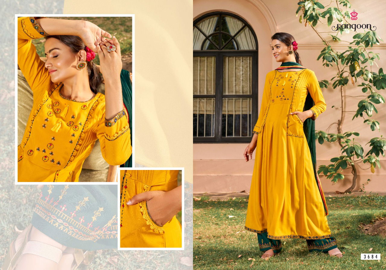 Rangoon Dastak Fancy fancy Designer Wedding Wear Long Anarkali Suit Collection